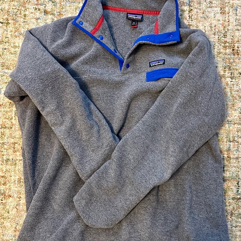 Men's Synchilla® Snap-T® Fleece Pullover, XXL, Grey/Blue